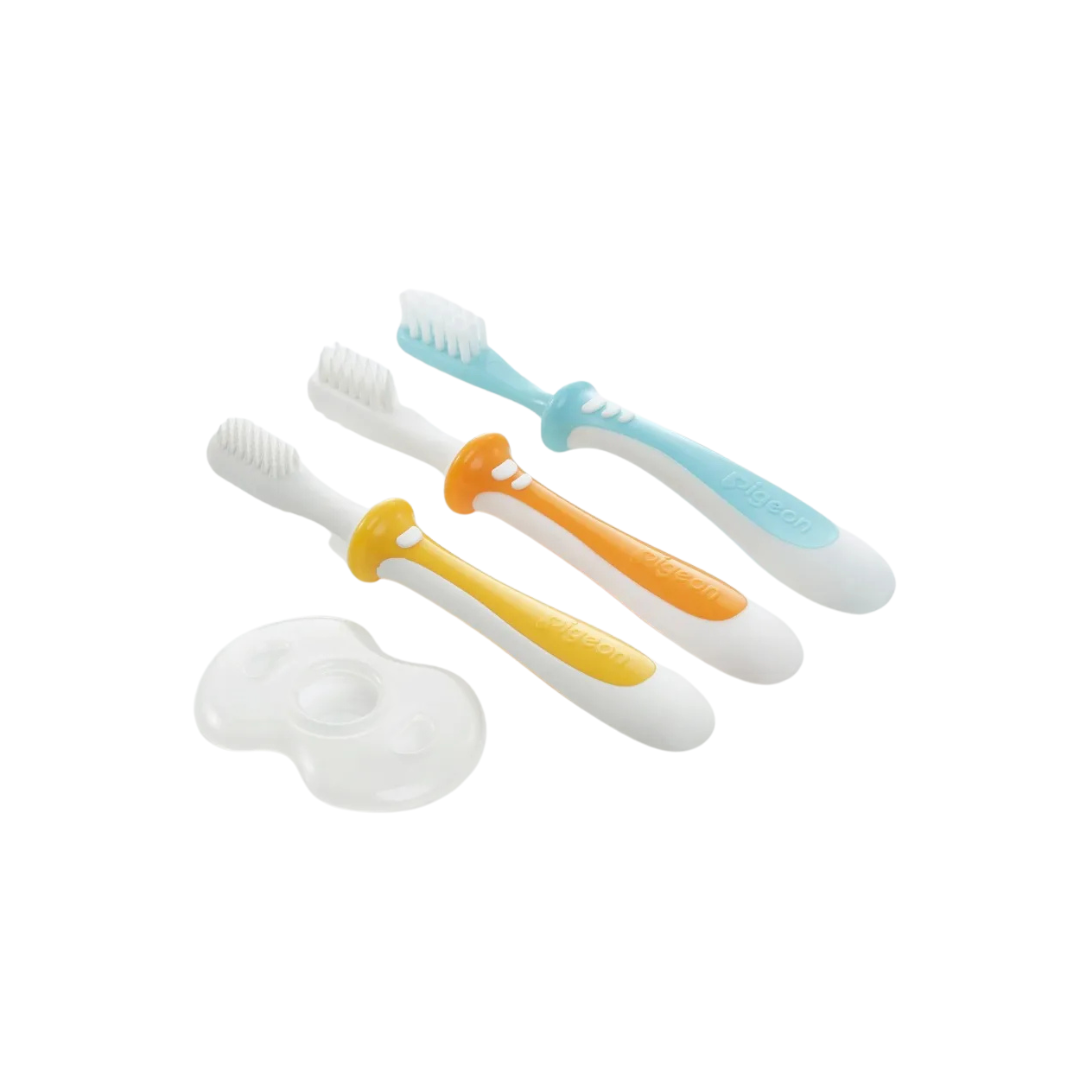Set de Aprendizaje Cepillos Dentales 3 Pasos – Multicolor | Pigeon