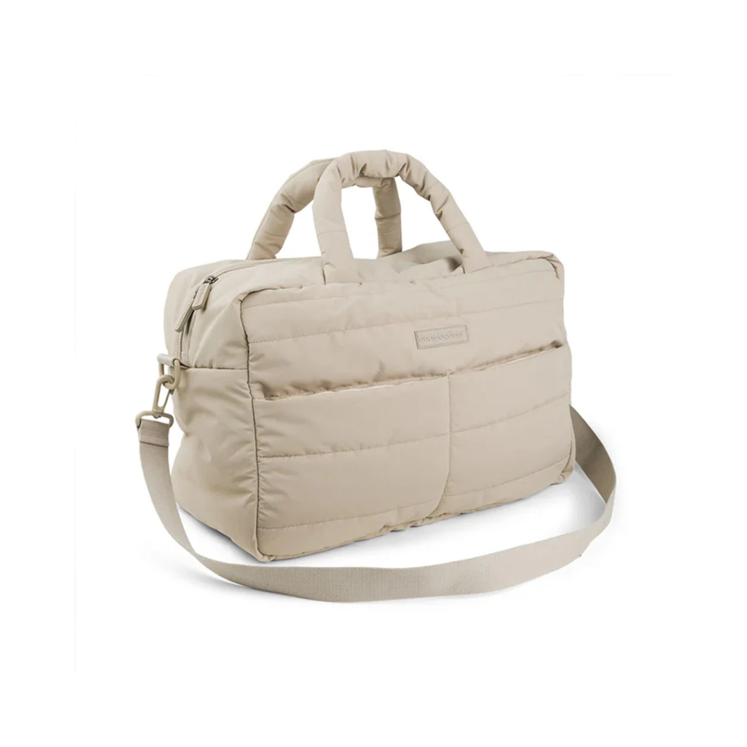 Bolso Maternal Acolchado con Mudador Portátil - Arena | Done by deer