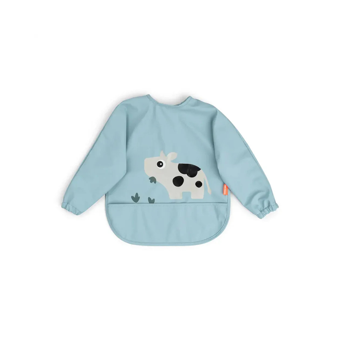 Babero Grande con Mangas y Bolsillo - Tiny Farm - Azul | Done by deer