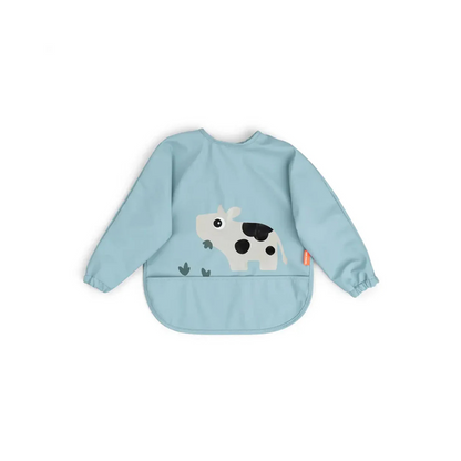 Babero Grande con Mangas y Bolsillo - Tiny Farm - Azul | Done by deer