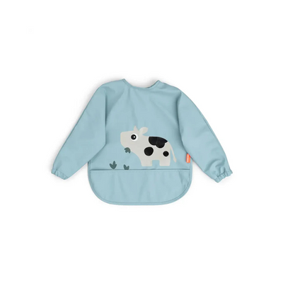 Babero Grande con Mangas y Bolsillo - Tiny Farm - Azul | Done by deer