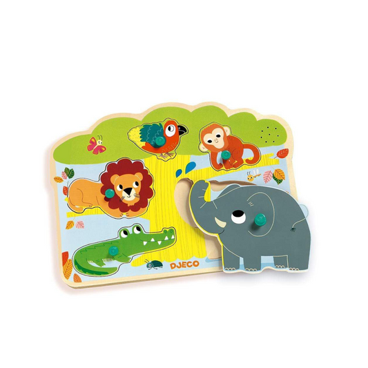 Puzzle Madera Botones y Sonido - Baobab | Djeco