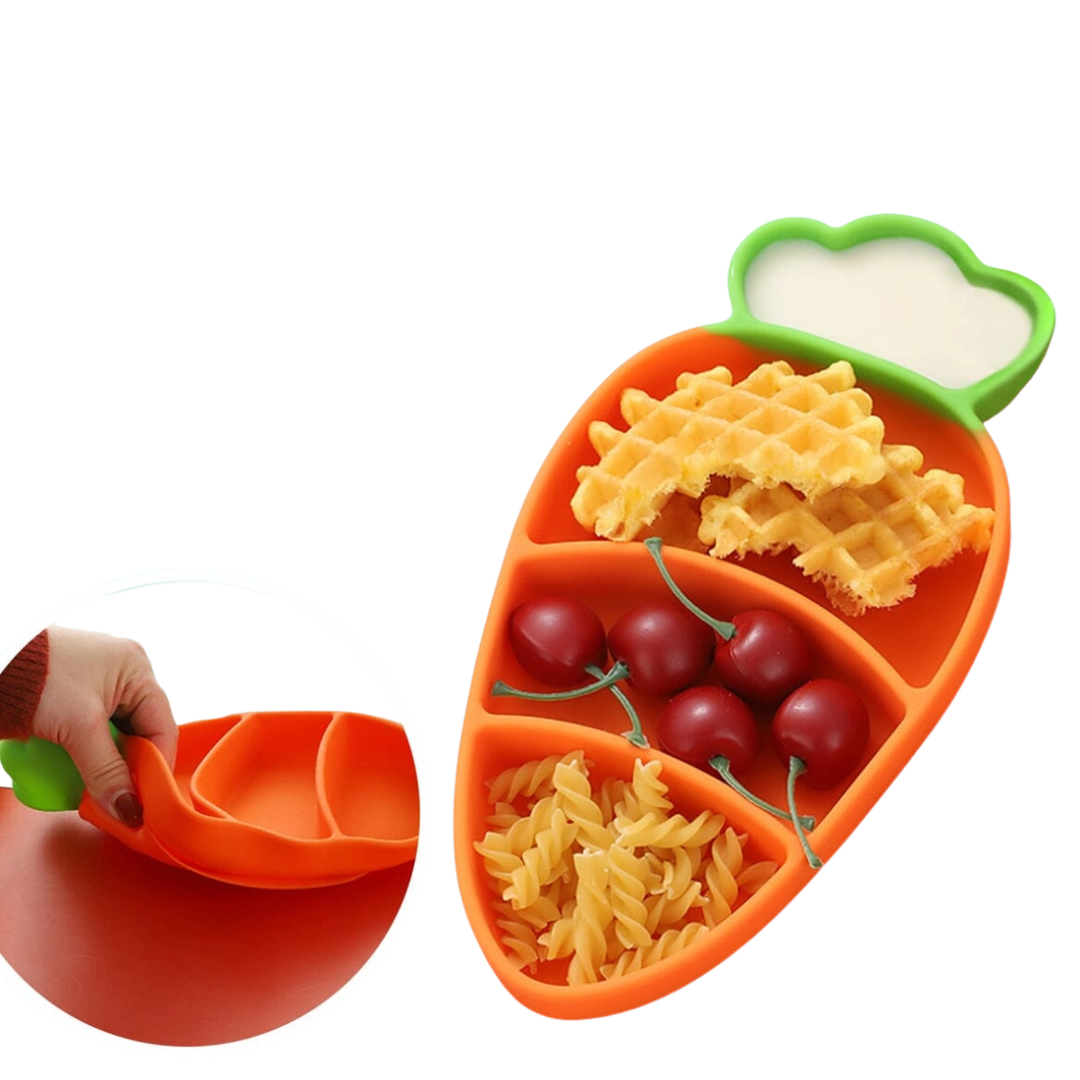 Plato de Silicona con Succión - Zanahoria | The Baby Nation