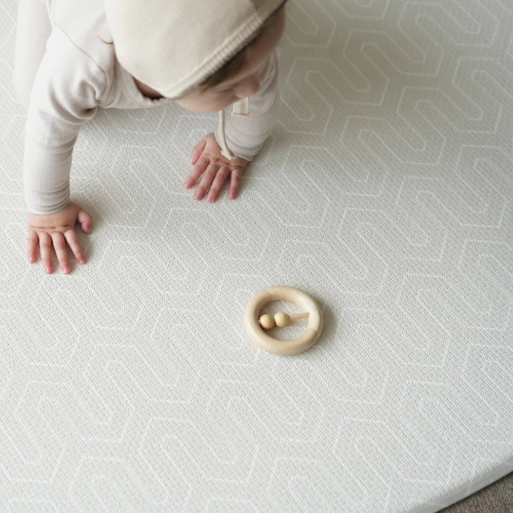 Alfombra de Juego Reversible y Antigolpes - Redondo -  Flores | Oruga Kids