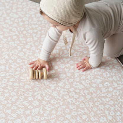 Alfombra de Juego Reversible y Antigolpes - Redondo -  Flores | Oruga Kids