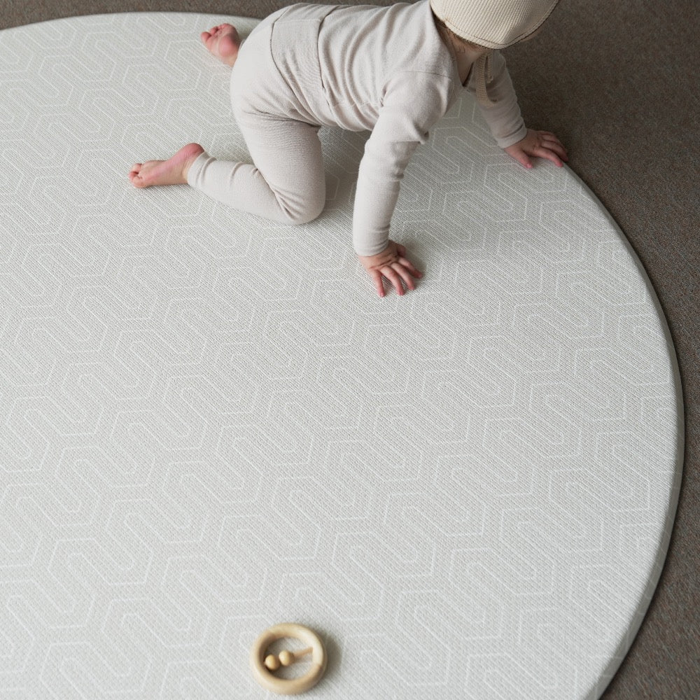 Alfombra de Juego Reversible y Antigolpes - Redondo -  Flores | Oruga Kids