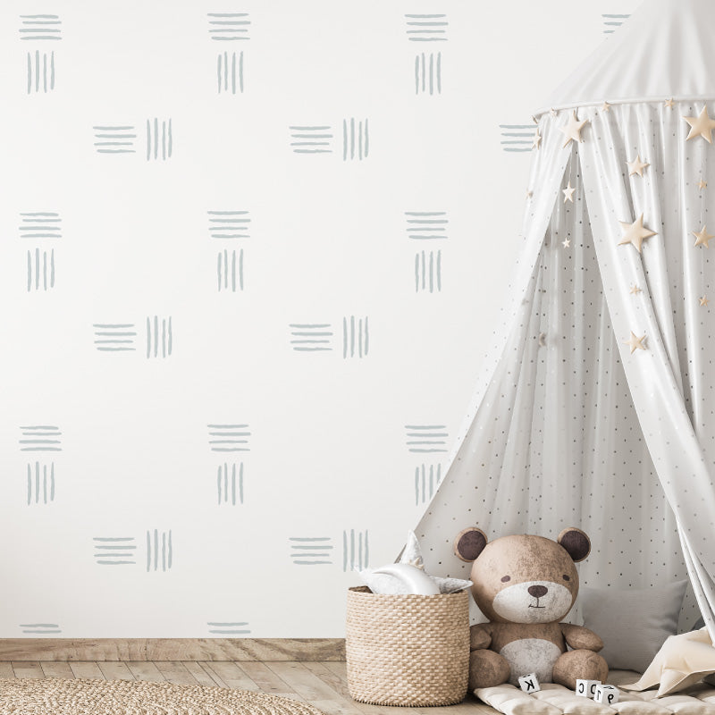 Stickers Decorativos Para Muros - 4 Líneas Celeste | Murami