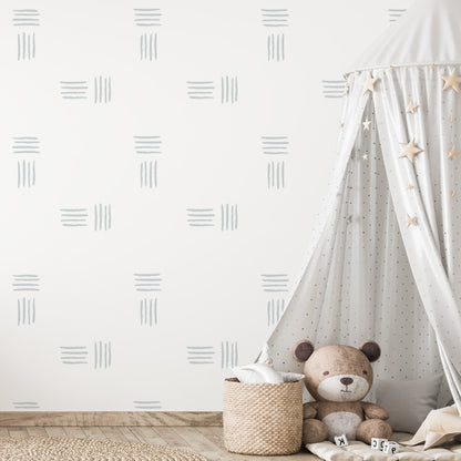 Stickers Decorativos Para Muros - 4 Líneas Celeste | Murami