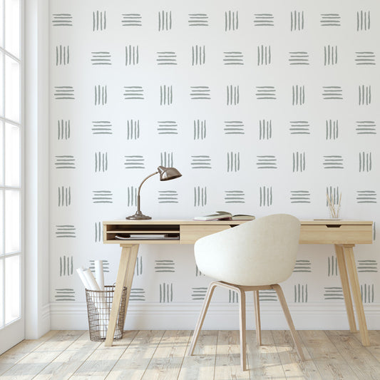 Stickers Decorativos Para Muros - Líneas Gris Verdoso | Murami