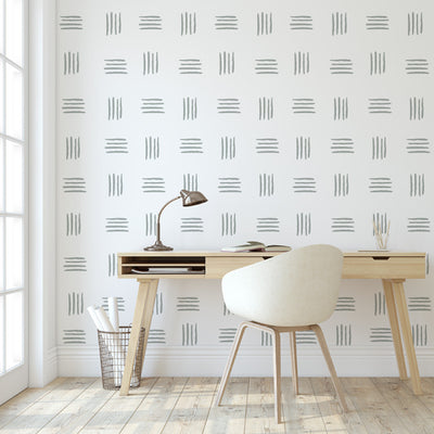 Stickers Decorativos Para Muros - Líneas Gris Verdoso | Murami