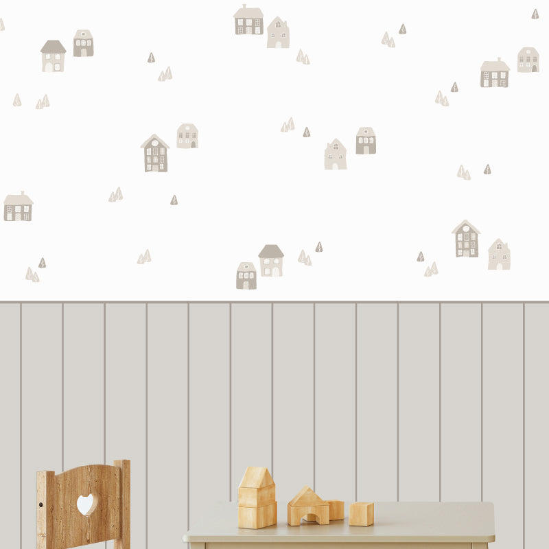 Stickers Decorativos Para Muros - Casitas S Taupe | Murami