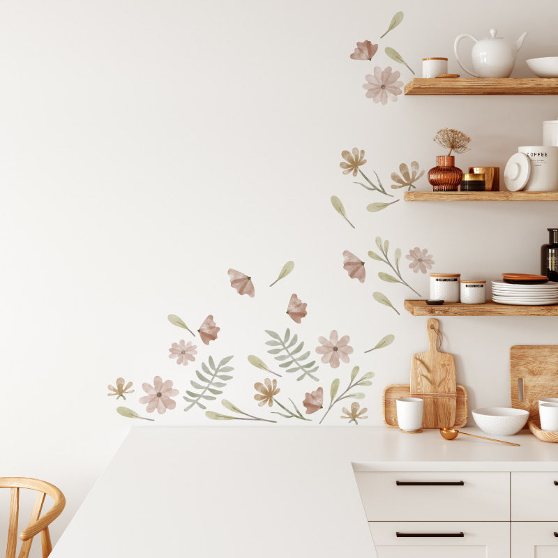 Stickers Decorativos Para Muros - Conjunto Floral | Murami