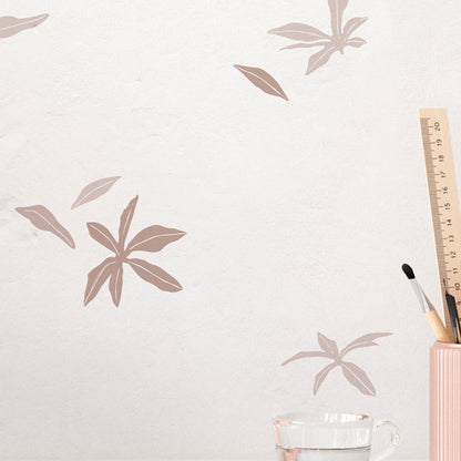 Stickers Decorativos Para Muros - Flor Silueta Palo Rosa | Murami