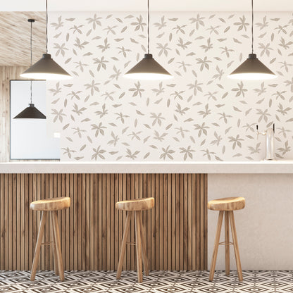 Decorative Wall Stickers - Taupe Flower Silhouette