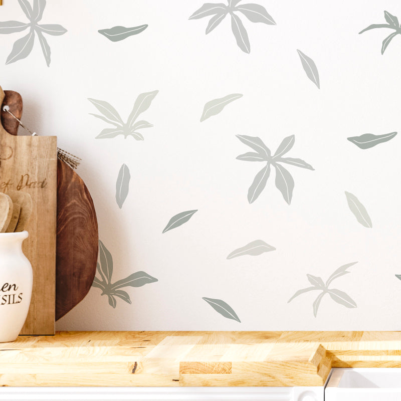 Stickers Decorativos Para Muros - Flor Silueta Verde | Murami