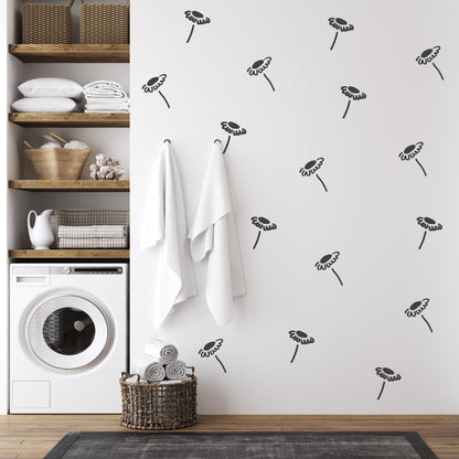 Stickers Decorativos Para Muros - Gerbera Negra | Murami