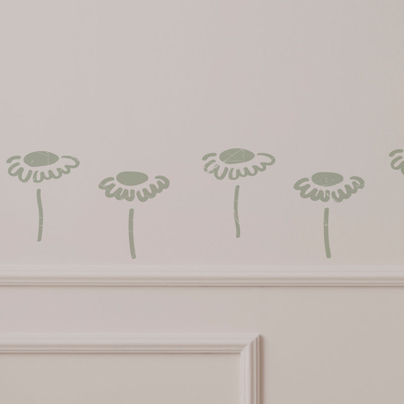 Stickers Decorativos Para Muros - Gerbera Verde Cracked | Murami