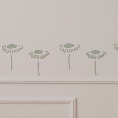 Stickers Decorativos Para Muros - Gerbera Verde Cracked | Murami