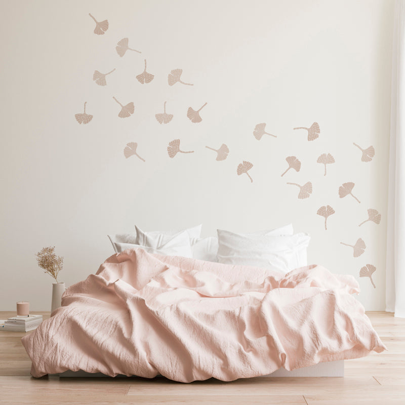 Stickers Decorativos Para Muros - Gingko Crema Dúo | Murami