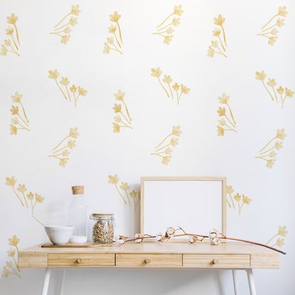 Stickers Decorativos Para Muros - Ramo de Cuatro Amarillo | Murami