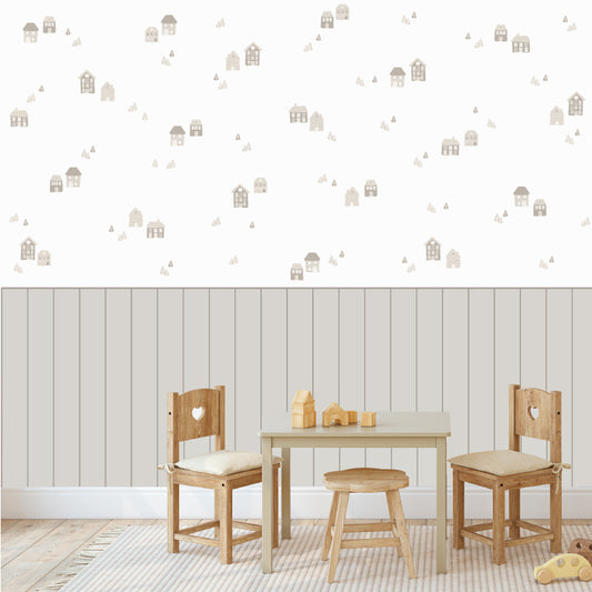 Stickers Decorativos Para Muros - Casitas S Taupe | Murami
