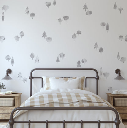 Stickers Decorativos Para Muros - Coniferas Gris | Murami