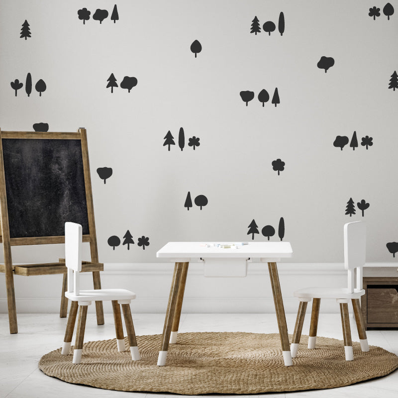Stickers Decorativos Para Muros - Coniferas Negro | Murami
