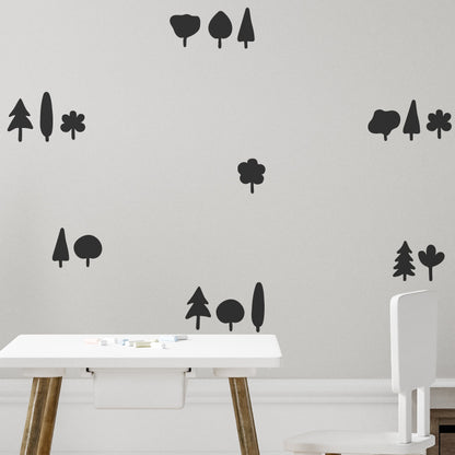 Stickers Decorativos Para Muros - Coniferas Negro | Murami