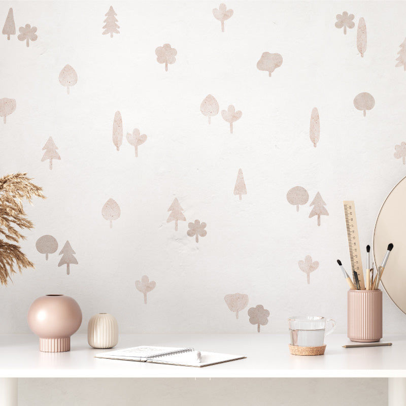Stickers Decorativos Para Muros - Coniferas Rosada | Murami