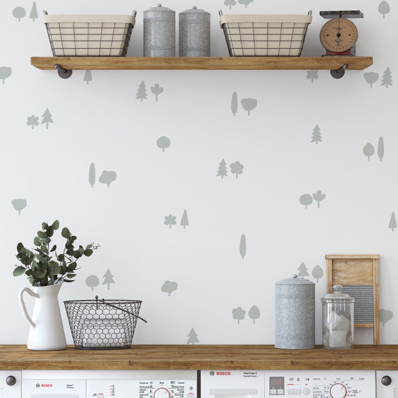 Stickers Decorativos Para Muros - Coniferas Gris Aquamarina | Murami