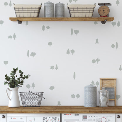Stickers Decorativos Para Muros - Coniferas Gris Aquamarina | Murami
