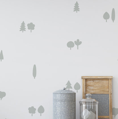 Stickers Decorativos Para Muros - Coniferas Gris Aquamarina | Murami