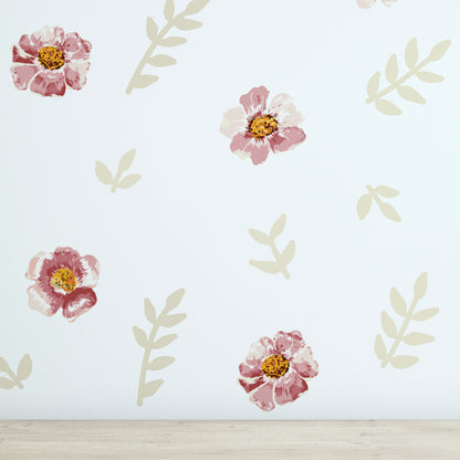 Stickers Decorativos Para Muros - Flor Rosada | Murami
