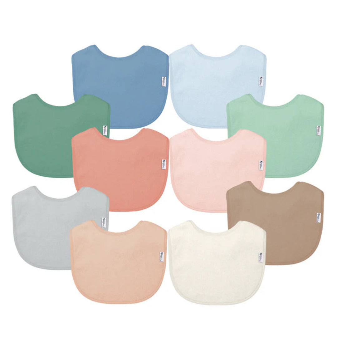 Pack 10 Baberos Impermeables - Arándano Pastel | Green Sprouts