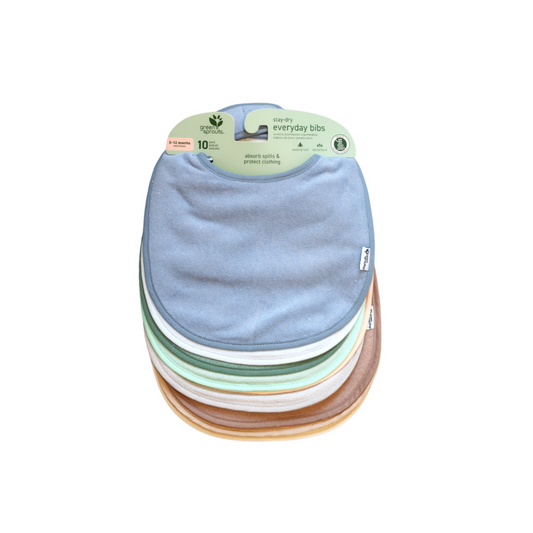 Pack 10 Baberos Impermeables - Arándano Pastel | Green Sprouts