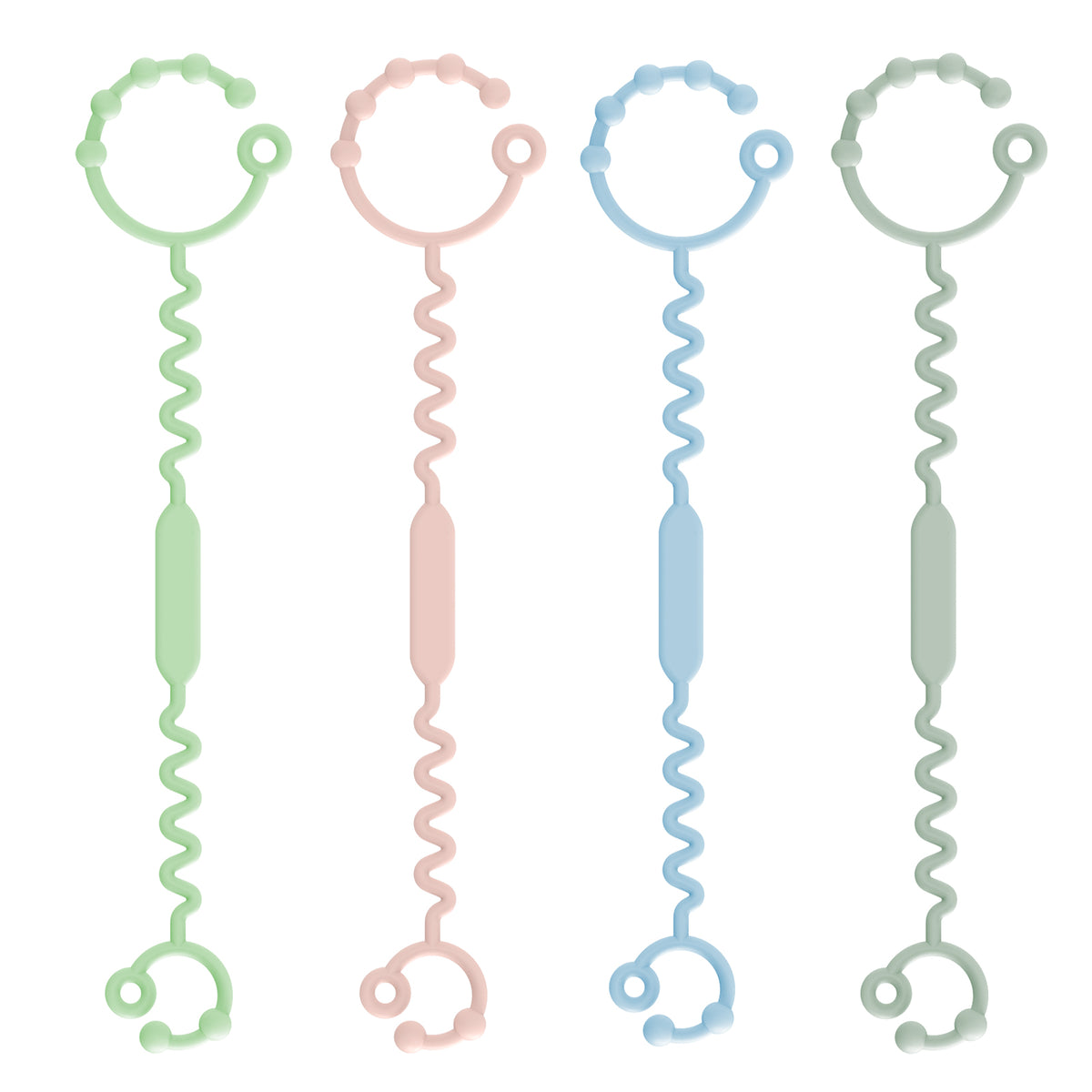 Correas de Silicona para Juguetes - 2 Unidades - Verde y Celeste | Mamás Mateas