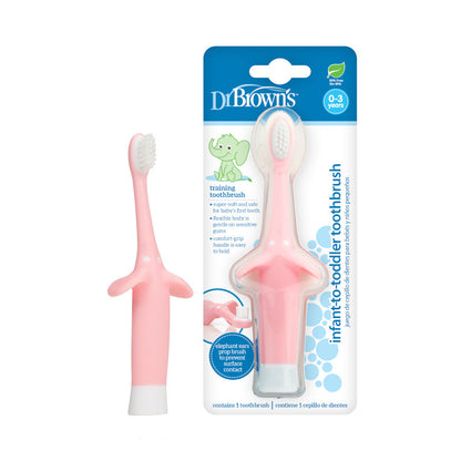Cepillo de Dientes para Bebés y Niños (0-3 años) - Elefante Rosado | Dr. Brown's