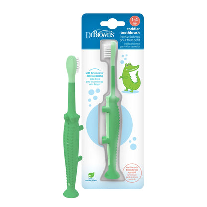 Cepillo de Dientes para Bebés y Niños (1-4 años) - Cocodrilo Verde | Dr. Brown's