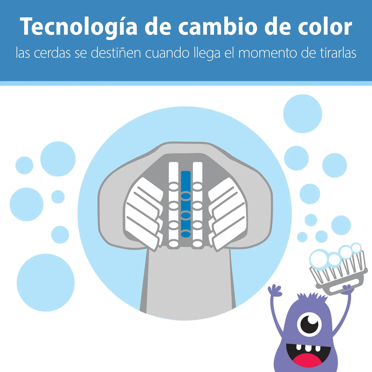 Cepillo de Dientes para Bebés y Niños (1-4 años) Monster - Morado | Dr. Brown's