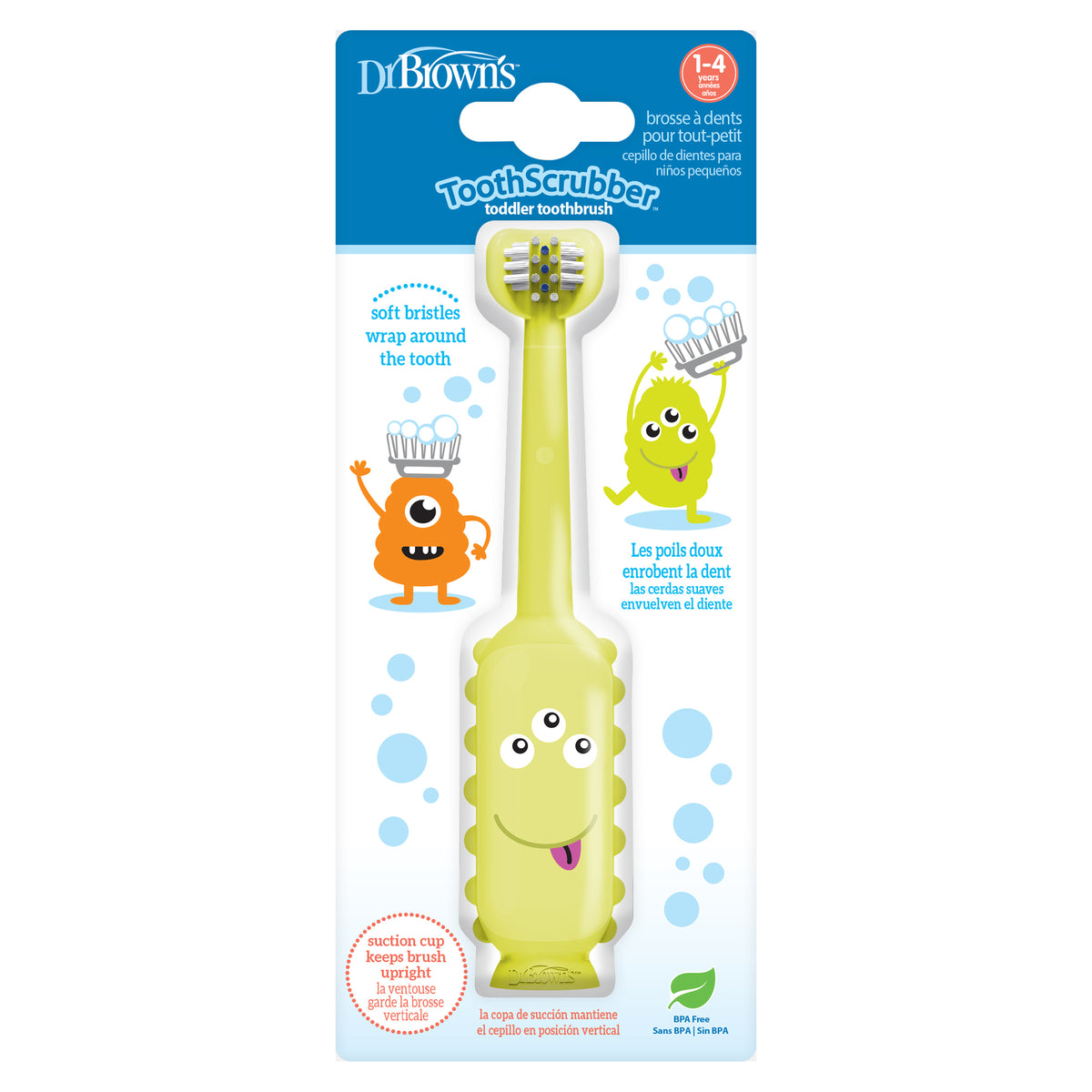 Cepillo de Dientes para Bebés y Niños (1-4 años) Monster - Verde | Dr. Brown's