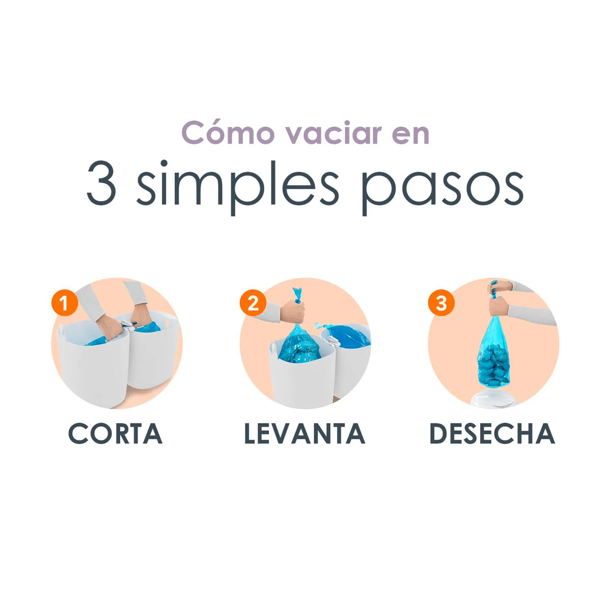 Basurero Contenedor de Pañales Compact Pail - Blanco | Diaper Genie