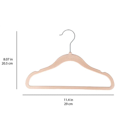 Set de 30 Colgadores de Terciopelo Antideslizantes para Ropa de Bebés y Niños - Avellana | 3 Sprouts