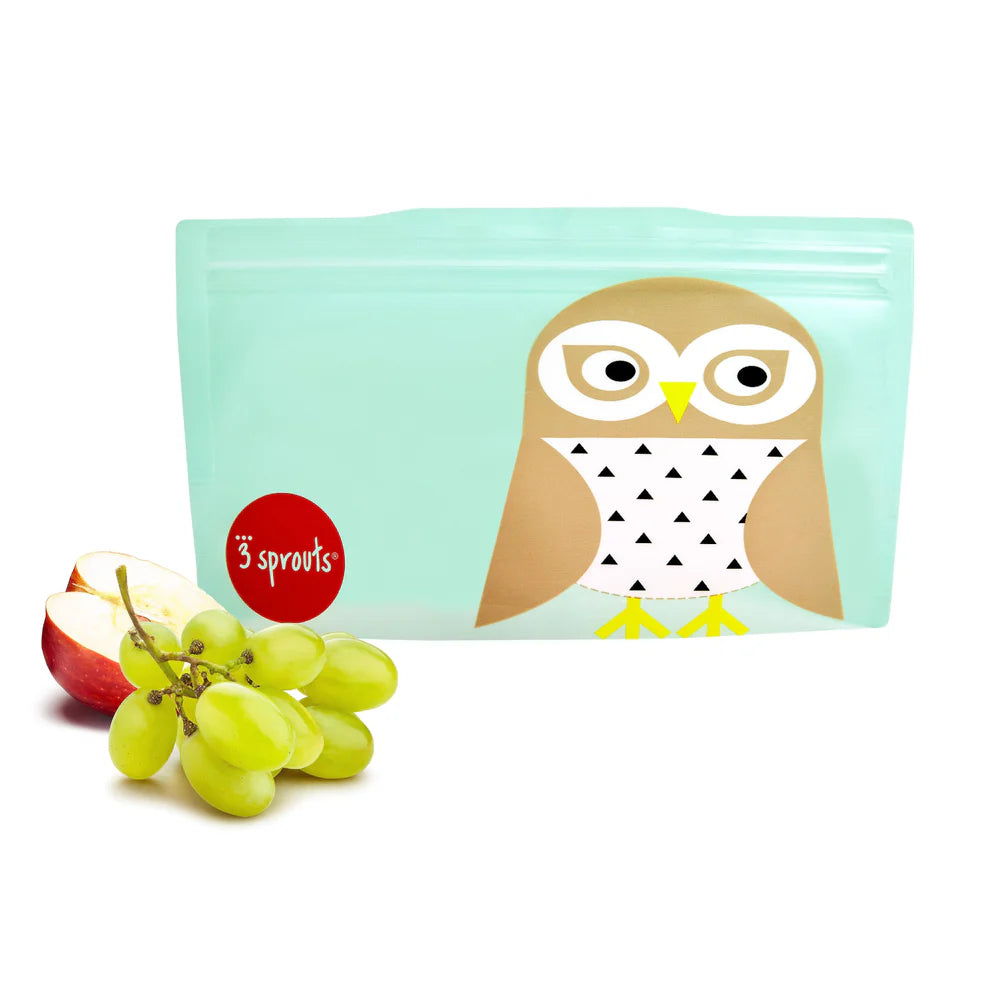 Bolsas Reutilizables para Snack - 2 unidades - Búho | 3 Sprouts