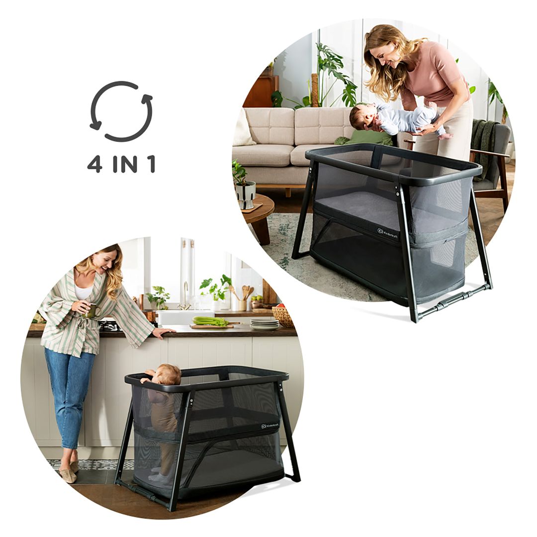 Cuna de Viaje Multifuncional 4 en 1 Sofi Plus - Grey | Kinderkraft