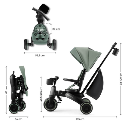 Triciclo Multifuncional Jazz 6 en 1 - Green | Kinderkraft (BSS)