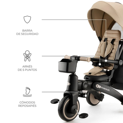 Triciclo Multifuncional Jazz 6 en 1 - Beige | Kinderkraft