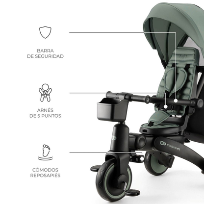 Triciclo Multifuncional Jazz 6 en 1 - Green | Kinderkraft (BSS)