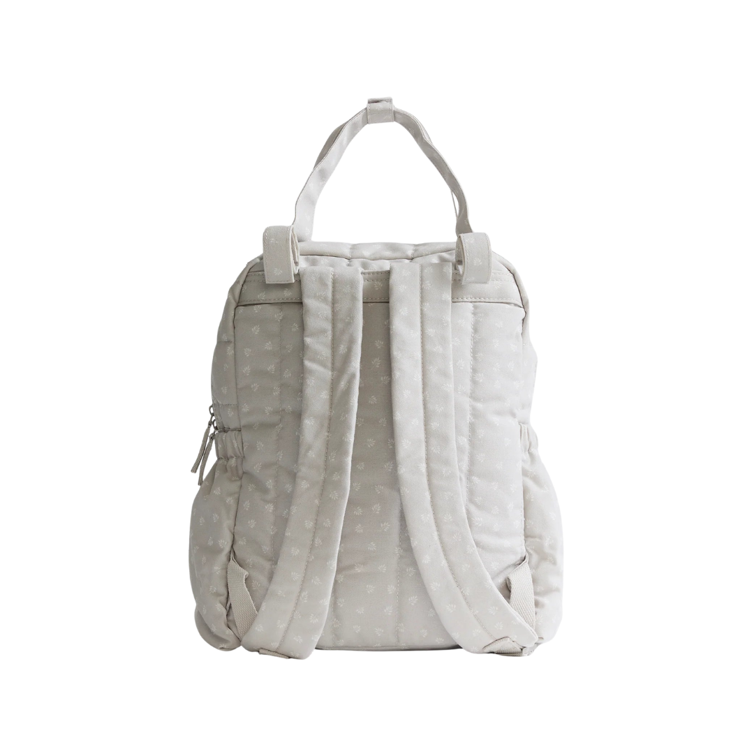 Mochila Maternal Quilt - Beige con Flores Blancas | Lounge