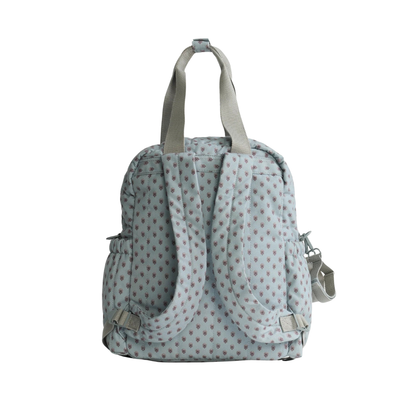 Mochila Maternal Print - Celeste con Flores | Lounge