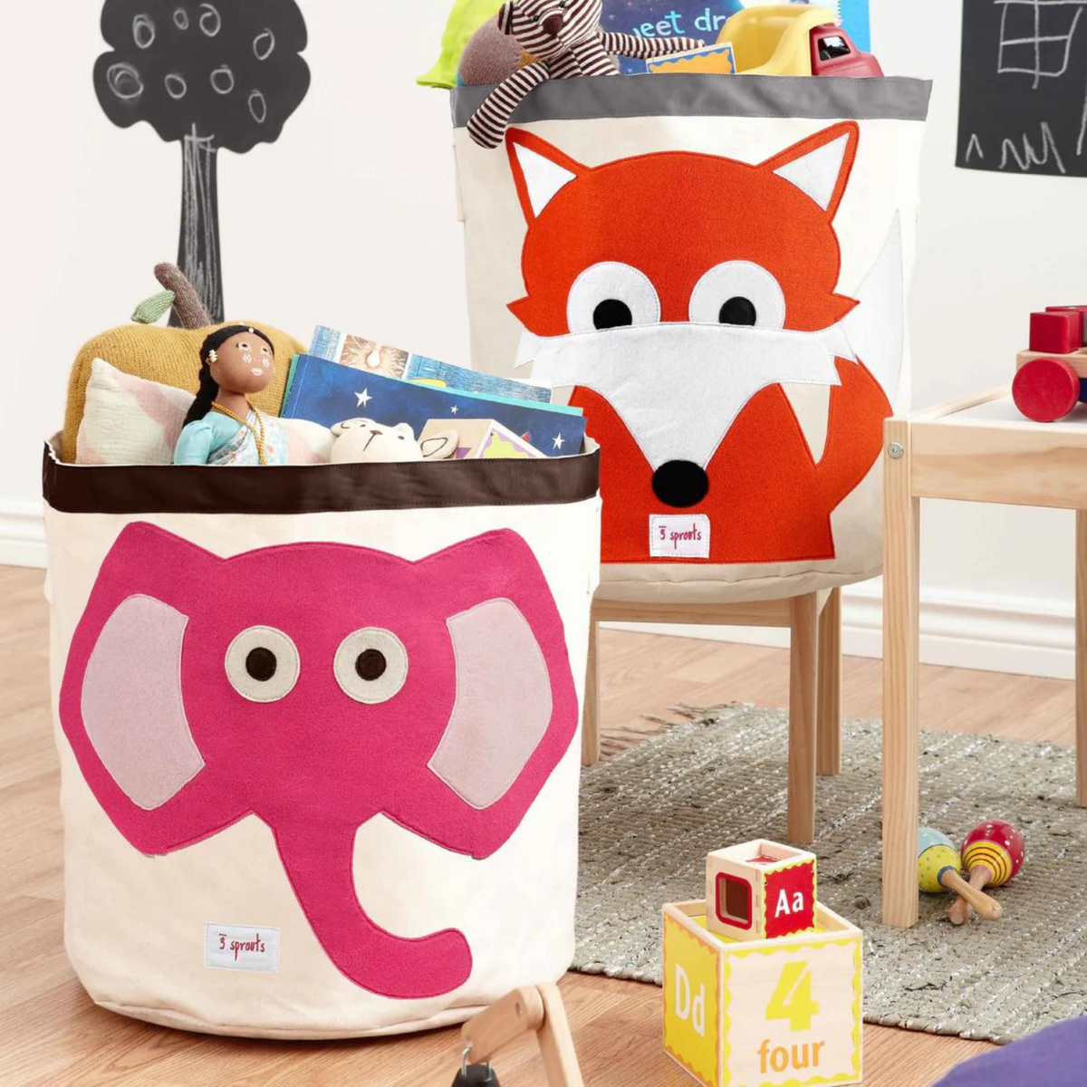 Canasto para Juguetes - Elefante Rosado | 3 Sprouts